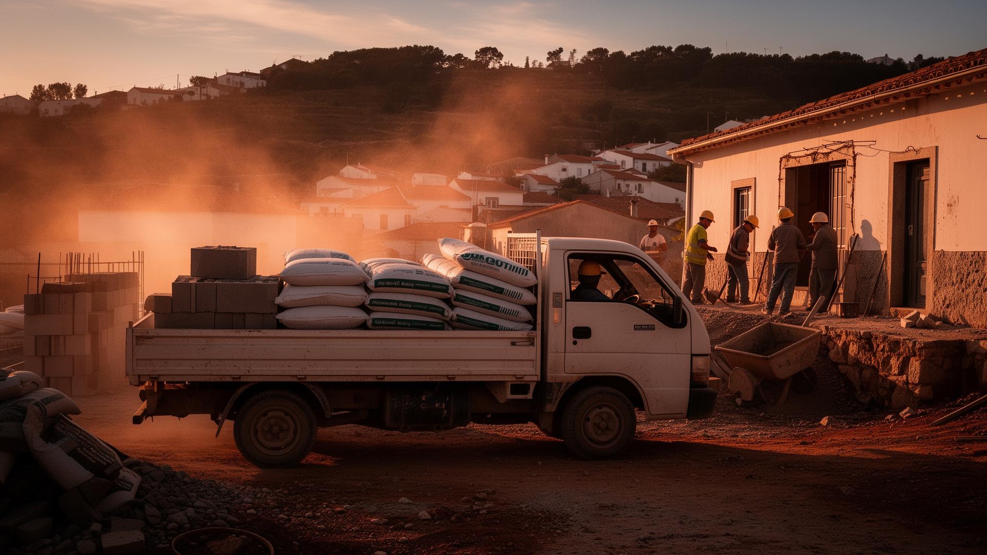 Entrega de materiais em obra